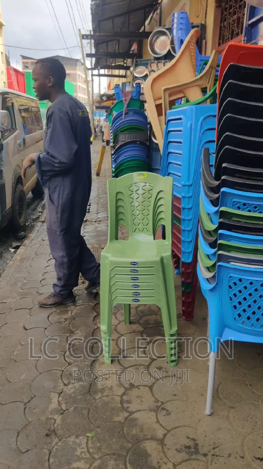 Armless Green Plastic Chair