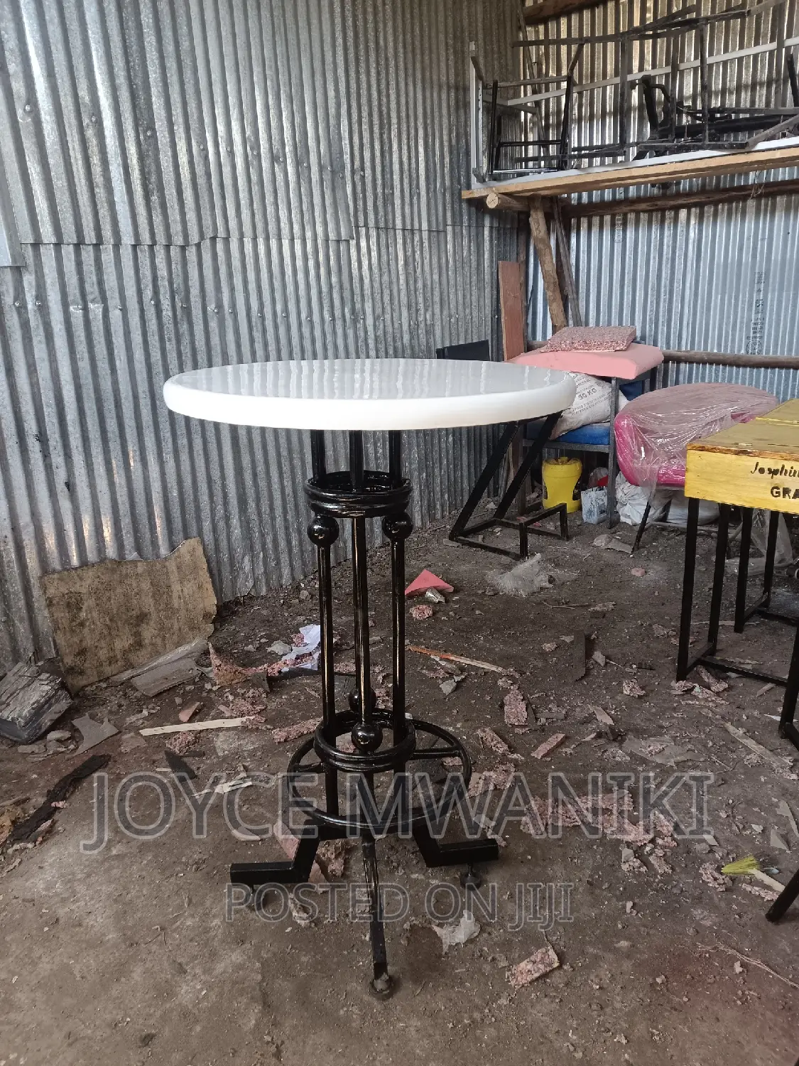 Restaurant High Table, With Marble Top.