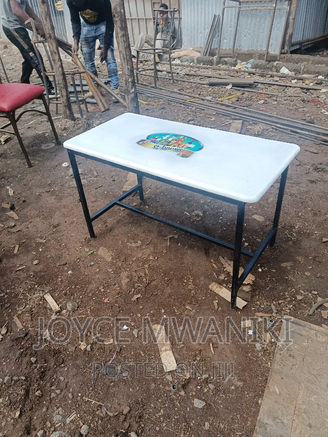 Restaurant Table, 4ft by 2ft With Logo.