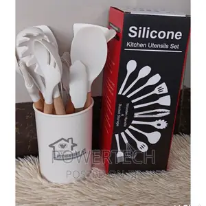 12pcs Silicone Spoon Set With a Plastic Stand"