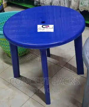 Complast Dark Blue Round Plastic Table