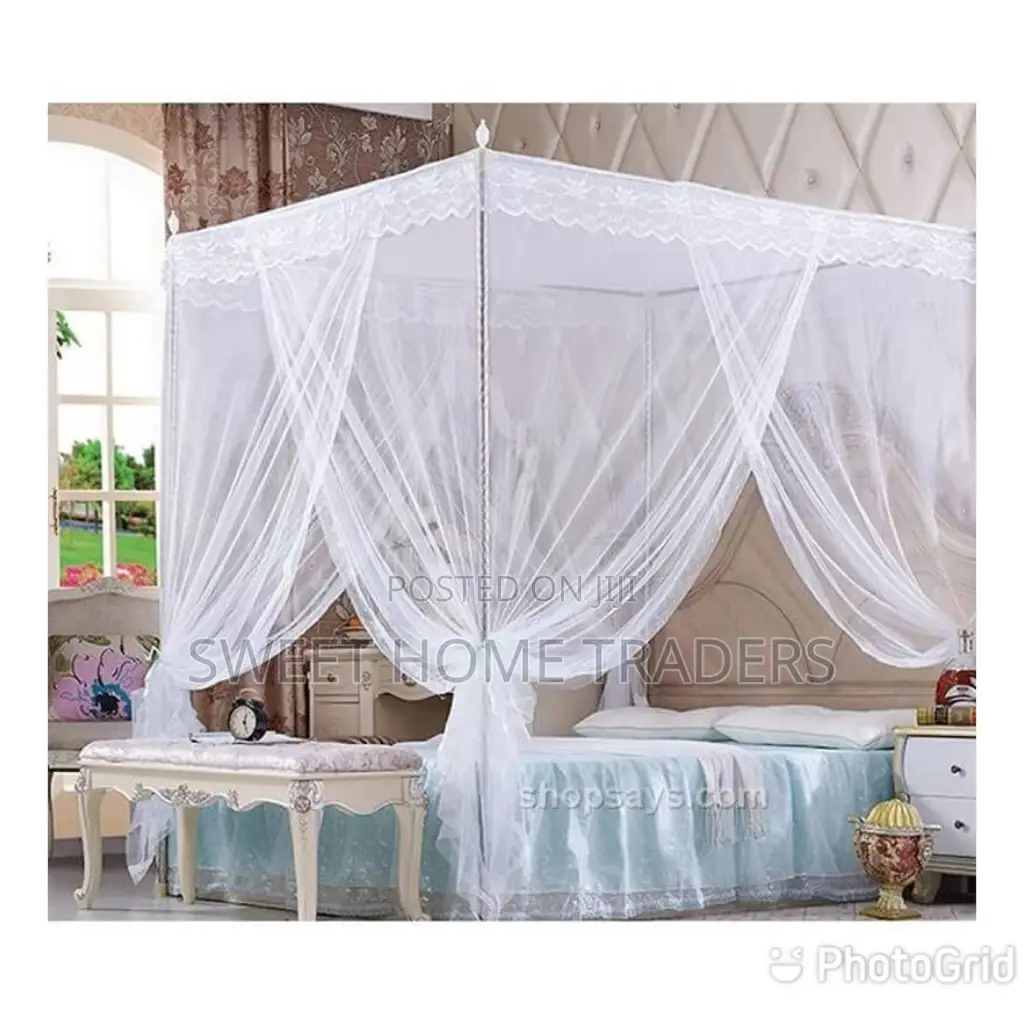 Mosquito Net With Metallic 4 PCS Stands