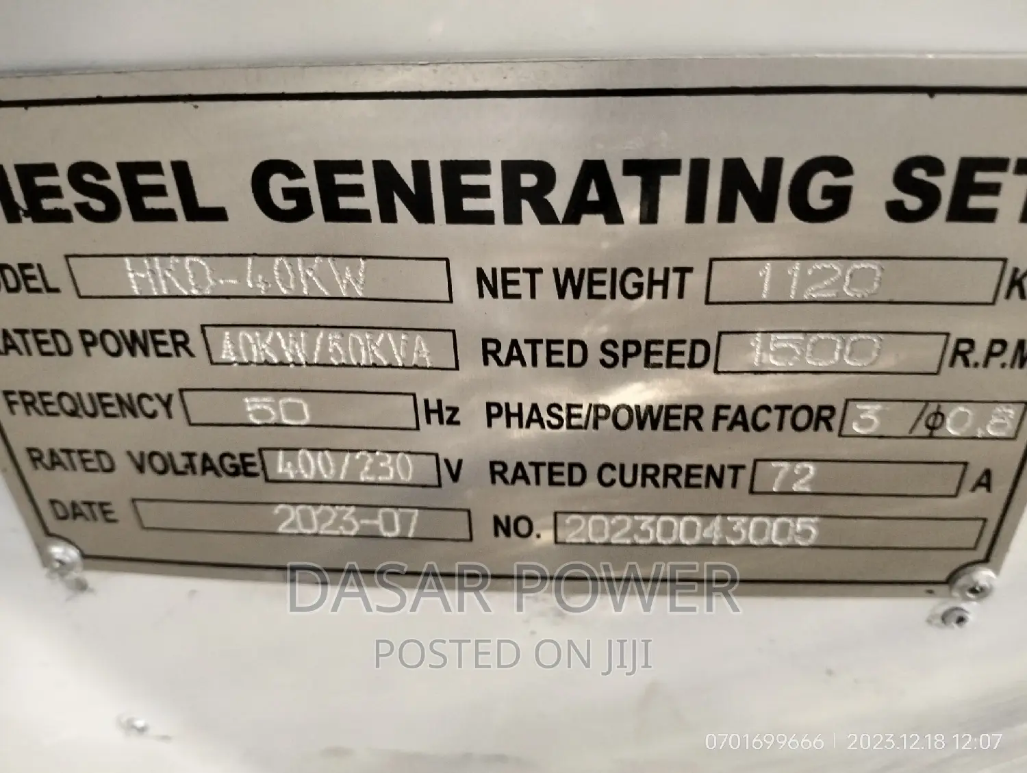 Hisaki Generators 50kva