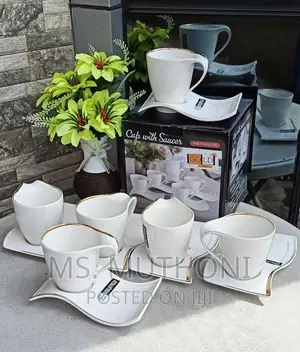 Shapely Cup Saucer Set* 6 Cups and 6 Saucers