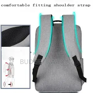 Gray- Economical Grey Anti-Theft Laptop Backpack.