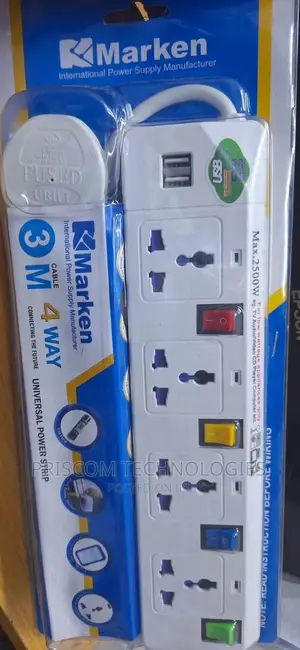 Marken 4way Extension With 2 USB Ports With 3M Cable