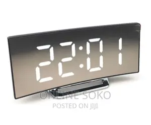 Bedside Office Mirror Curved 7'' Screen LED Digital Clock