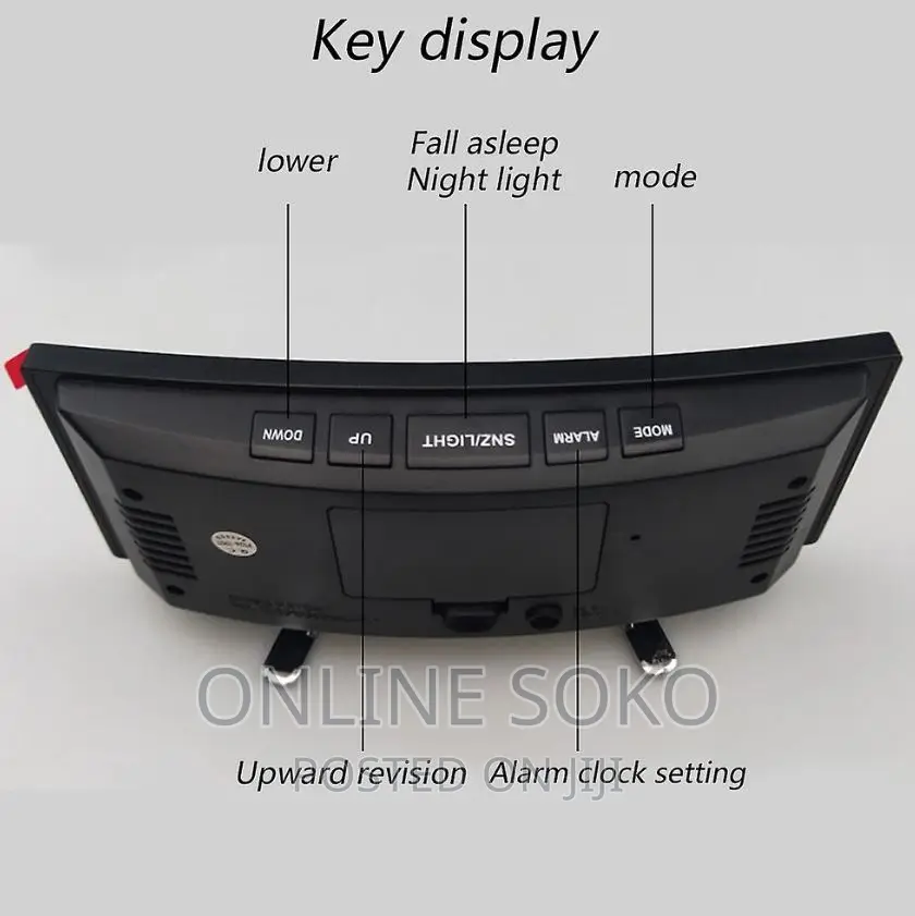 Bedside Office Mirror Curved 7'' Screen LED Digital Clock