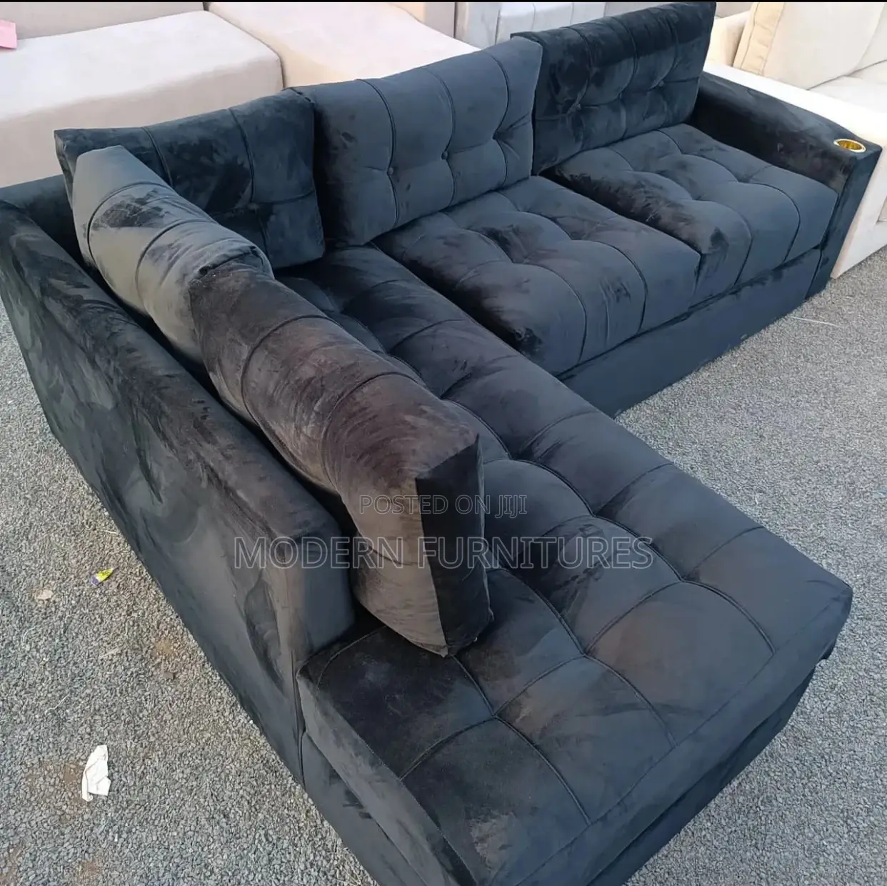 Black Corner Sofa/ L Sofa