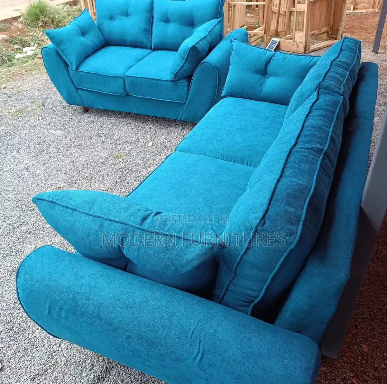 Blue 5 Seater Sofa