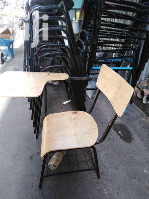 College Student Chair With Writing Arm And Book Rack