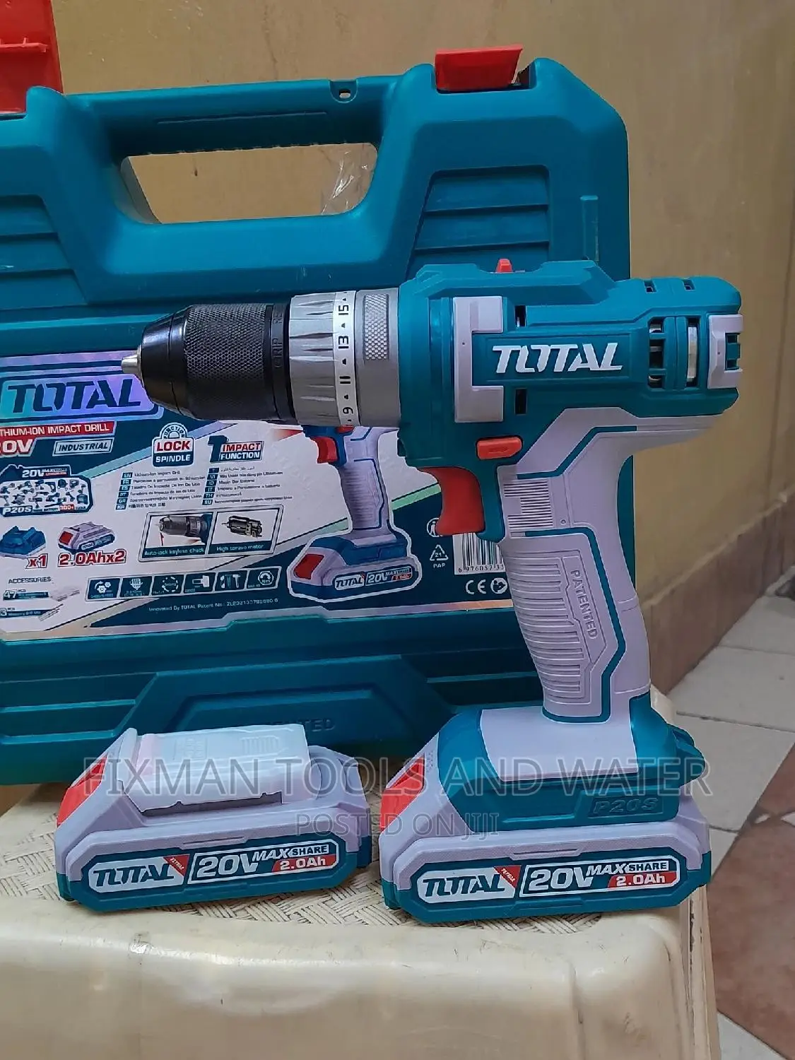 Total Impact Cordless Drill 20V 2 Batteries
