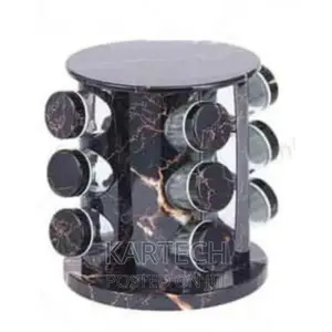 12 in 1 Spice Rack Marble Black