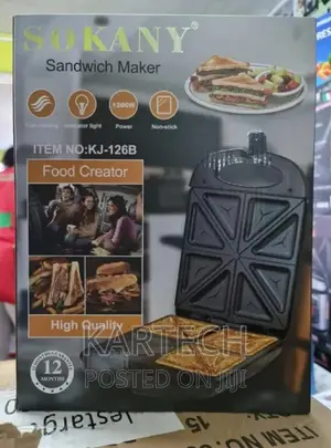 Sokany KJ-126B Non Stick Sandwich Maker 4 Slice