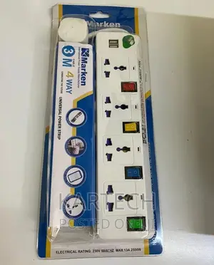 Marken 4way Extension With 2 USB Ports With 3M Cable
