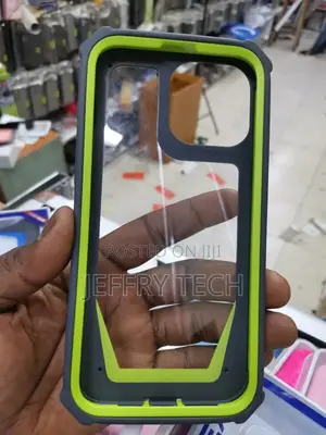 iPhone 13 Pro Max Case, Dual Layer Transparent Back Rugged B