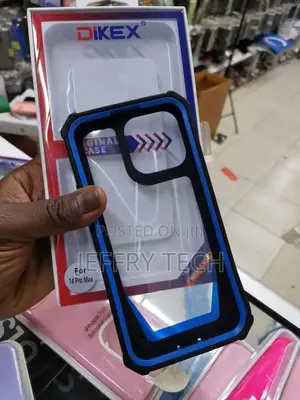iPhone 14 Pro Max Case, Dual Layer Transparent Back Rugged B