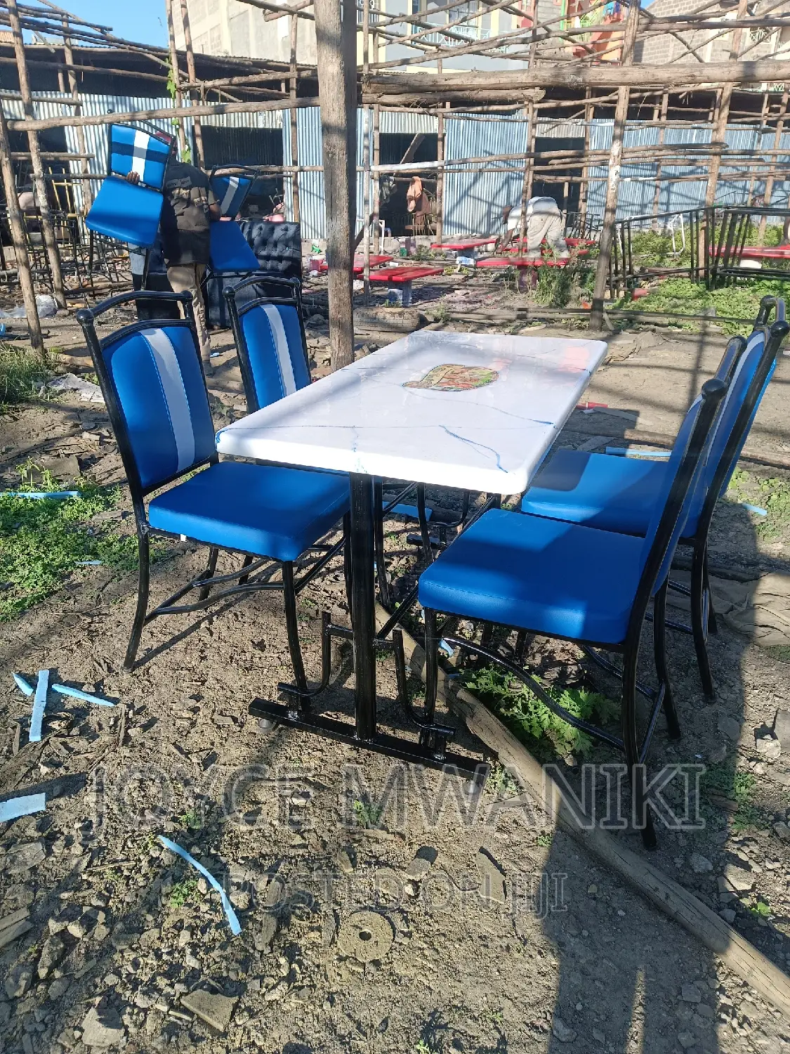 Restaurant Set, White and Blue.