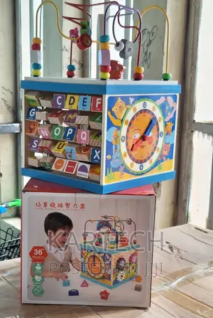 Wooden Activity Cubes Bead Maze Shape Sorter