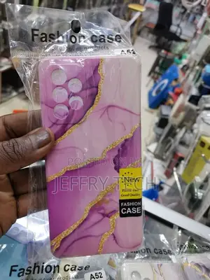 Galaxy A52 - Soft Silicone Rubber Case Purple Marble