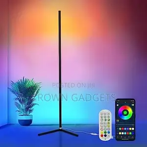 Modern Led Corner Floor Lamp Remote Control RGB Color Warm
