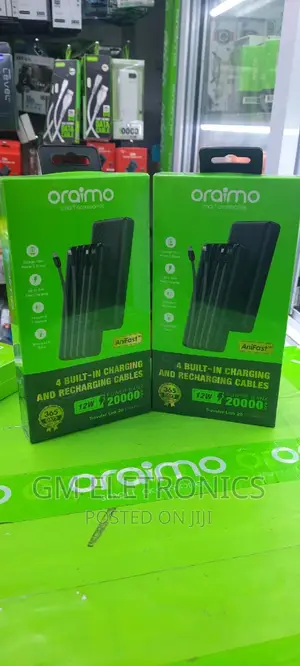 Oraimo 20000mah Powerbank With Attached Cables.