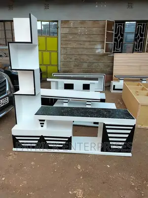 Morden Wooden TV Stand With LED Lights and Follower Stand