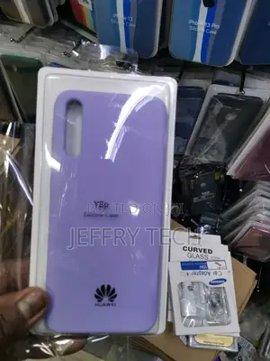 Huawei Y8p Case Square Silicone Phone Cover Purple