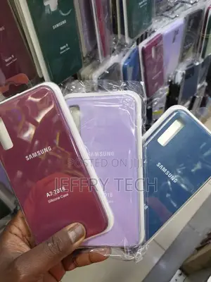 Samsung Galaxy A7 2018 Bumper Case Soft Matte Silicone Purpl