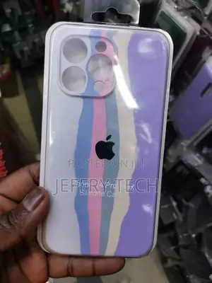 Liquid Silicone Case Cover in Rainbow for iPhone 14 Pro Max