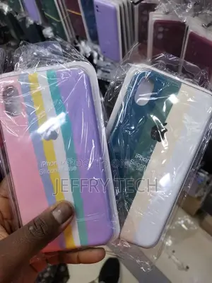 iPhone XR Rainbow Silicone Case Cover and 3D Screen Protect