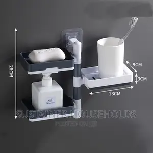 *3 Layer Rotating Drain Soap Holder Bathroom Rack
