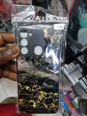 Black Marble Texture Golden Silk Tecno Spark 9 Mobile Cover