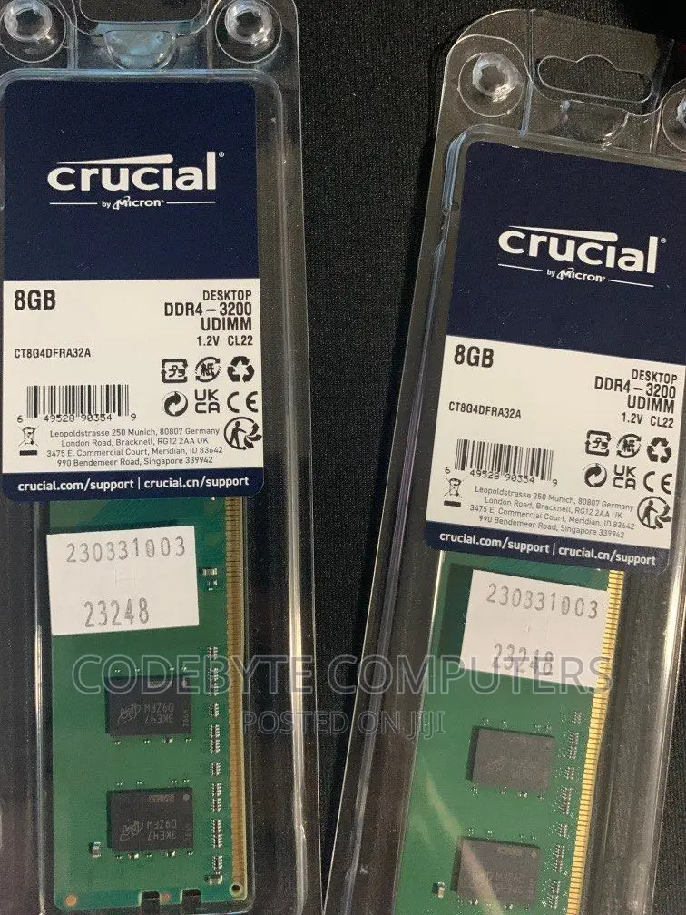 Crucial Desktop Ram Ddr4 8gb 3200