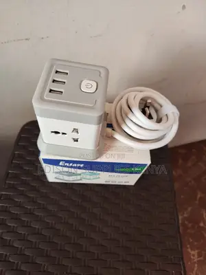Extension Cables Ensave Cube 4 Way + 3 USB Ports Space Saver