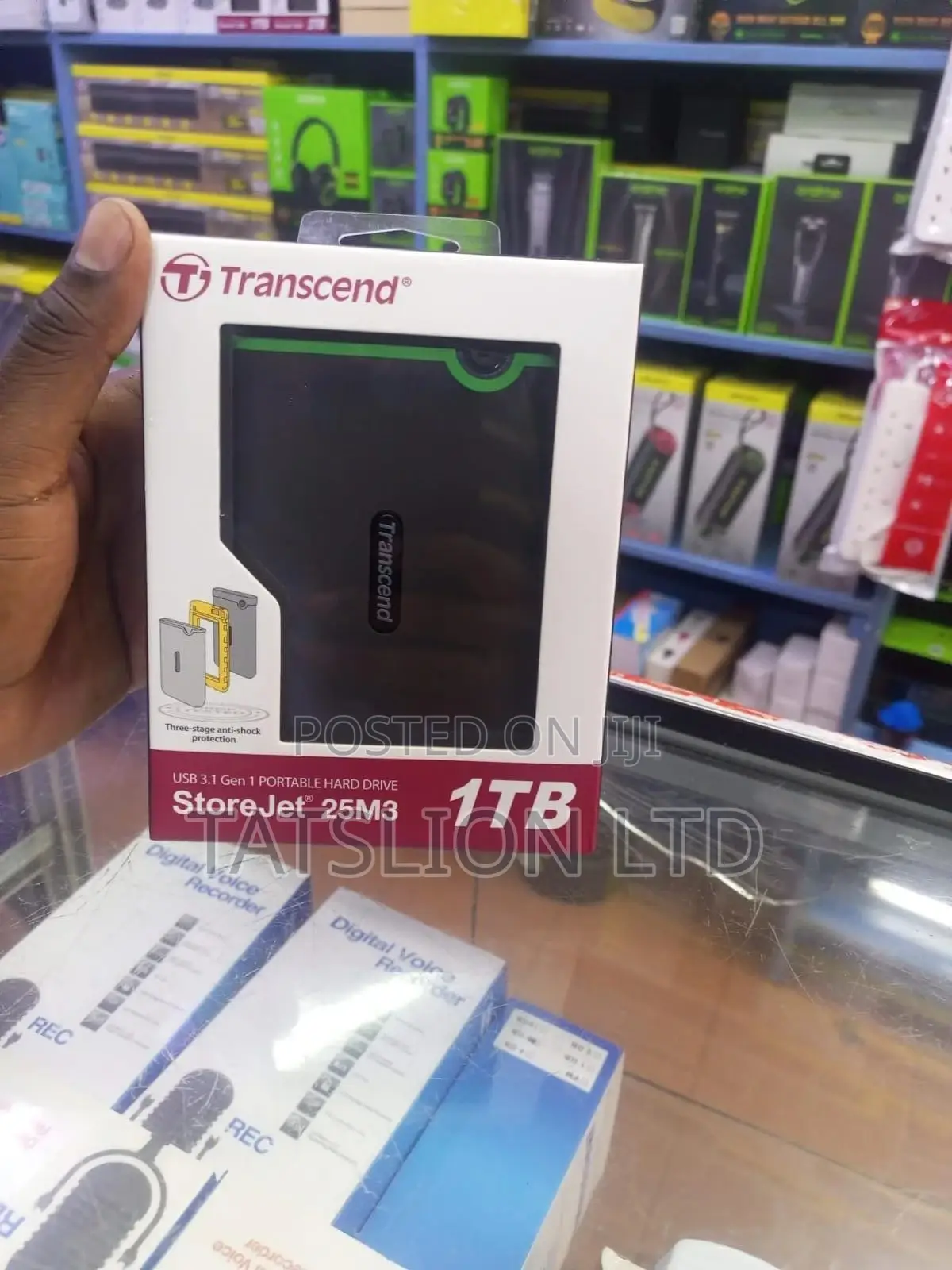 Transcend External Hard Drive - 1tb - Usb 3.1 - Black