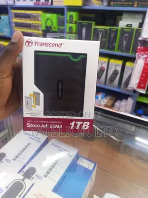 Transcend External Hard Drive - 1tb - Usb 3.1 - Black