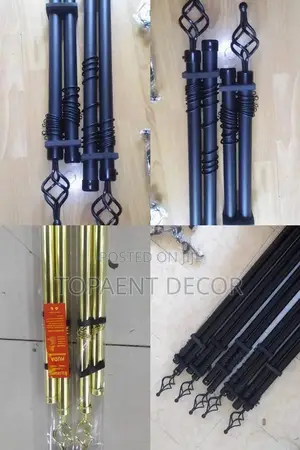 Black and Gold 2M Curtain Rods Black and Gold Curtain Rods
