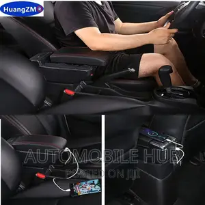 Universal Car Armrest Black Red