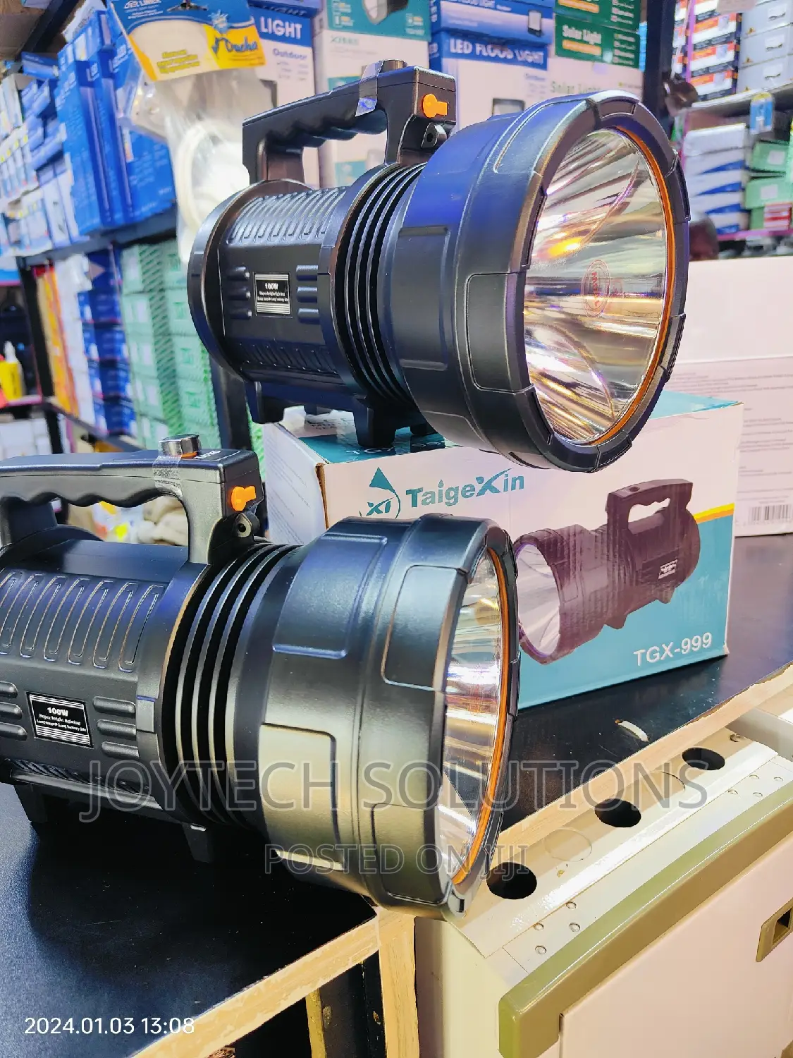 Improved 100 Watt Rechargeable Search Light Torch, 2km Range