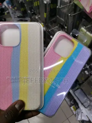 Rainbow Silicone Case for Apple iPhone 13 Pro Max Pink/White
