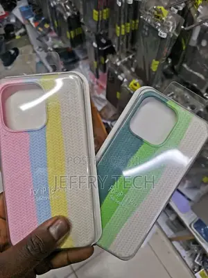 iPhone 13 Pro Silicone Case Cover by Margoun - Green Rainbow