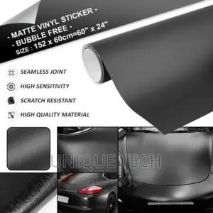 Matte Black Car Vinyl Sticker Decal Wrap 1m × 1.5m Roll