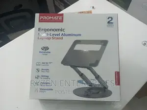 Promate Ergonomic Multi-Level Aluminium Laptop Stand