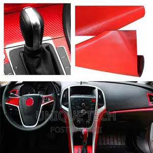Interior Car Decorations Red Carbon Fiber Vinyl Wrap Sticker