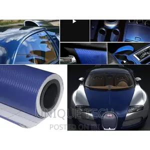 Interior Car Decorations Vinyl Wrap Sticker - Blue Carbon