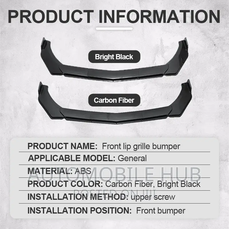 Plastic Black Plain Bumper Lip Guard