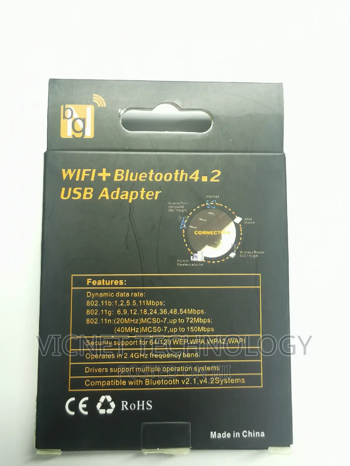 Bluetooth 4.2 and 2.4ghz WIFI USB DONGLE