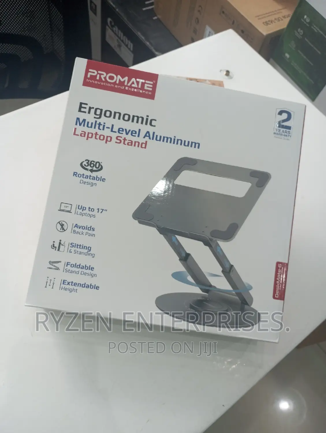 Promate Adjustable Height Laptop Stand/ Extendable Stand