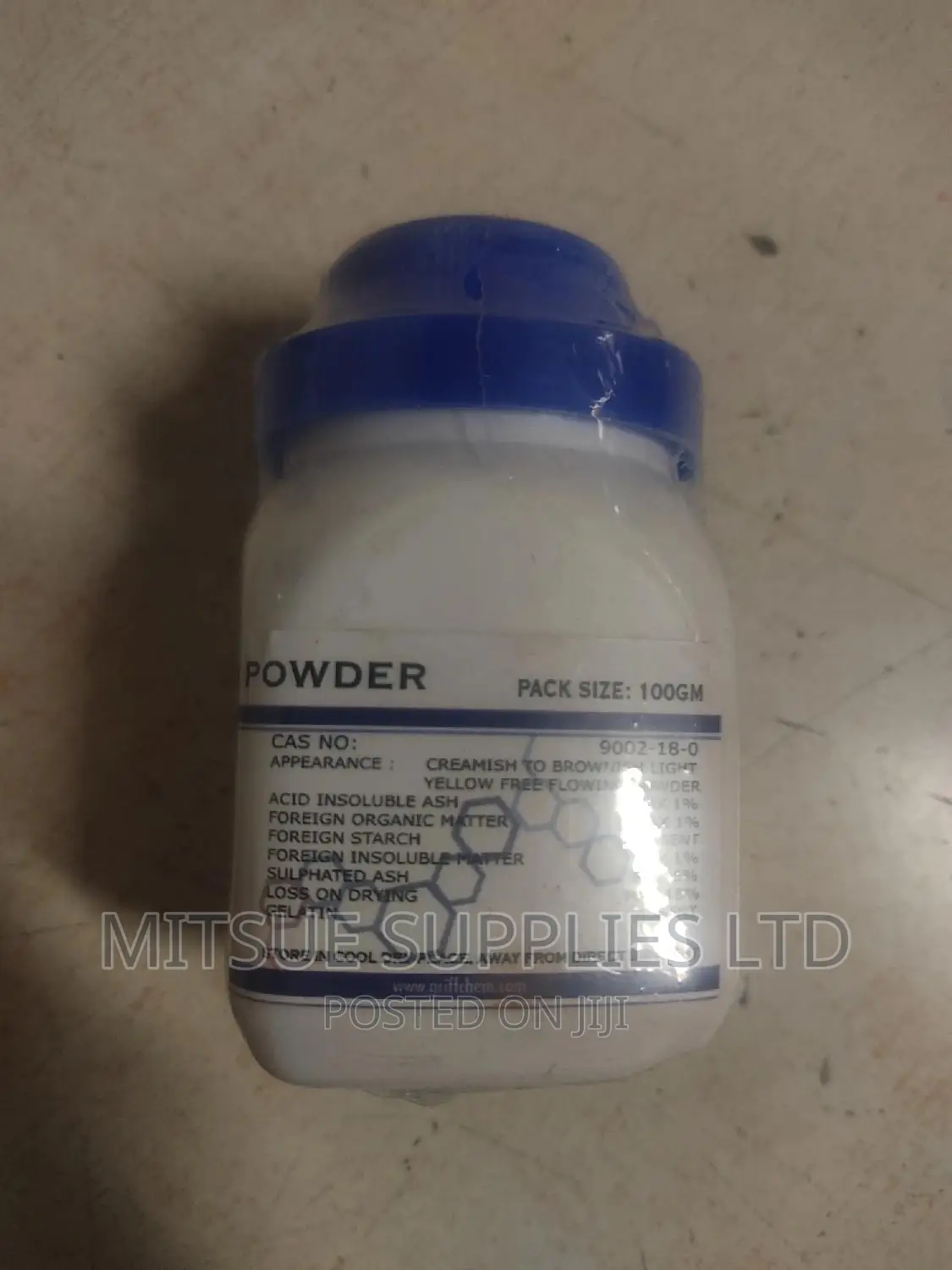 Agar Agar Powder for Bacteriology 100g Griffchem